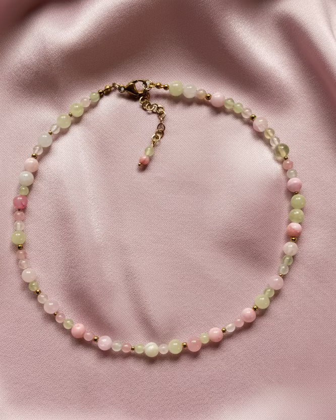Pastel Jade Beaded Choker Necklace