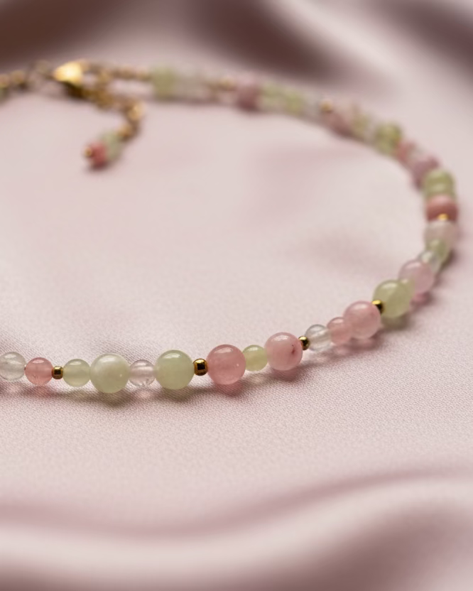 Pastel Jade Beaded Choker Necklace