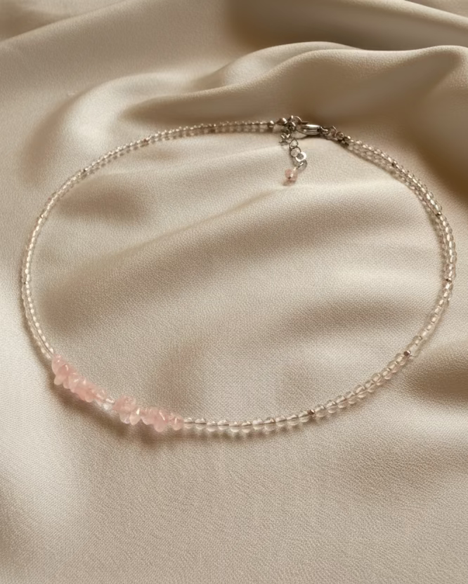 Pink Tourmaline Choker Necklace – Natural Gemstone Jewelry with Unique Shapes, Handmade Statement Piece